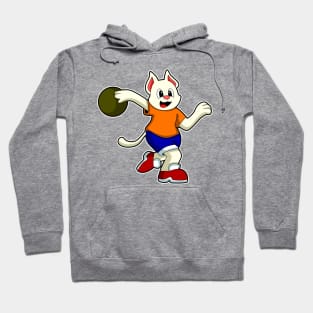 Cat at Bowling with Bowling ball Hoodie
